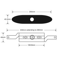 Steel Line Roller Door Lock with Black Fascia