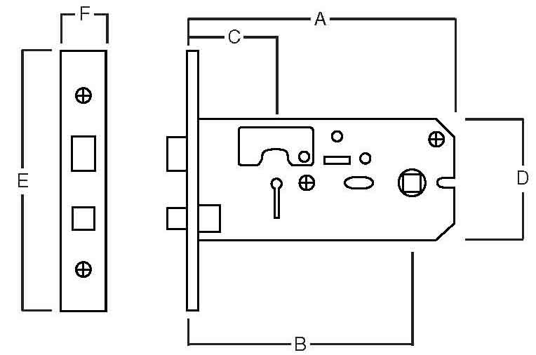 Union 2026 Horizontal Bathroom Mortice Lock www.locktrader.co.uk