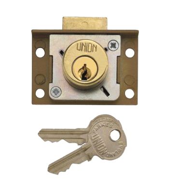 Union 4137 Cylinder Cupboard - Drawer Lock in Brass