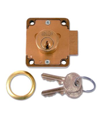 Union 4106 Cylinder Straight Cupboard Lock in Brass