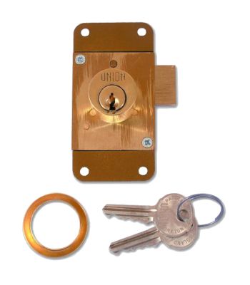 Union 4143 Cylinder Straight Cupboard Lock in Brass
