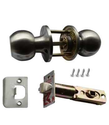 Asec Knobset In Polished Brass or Stainless Steel - Passage Knobsets