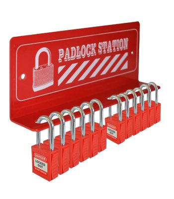 Asec Lockout Tagout Storage Station - Red