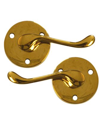 Asec Victorian Door Furniture Lever on Round Rose Scroll Lever