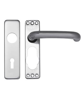 Asec Aluminium Door Handle On Plate Silver