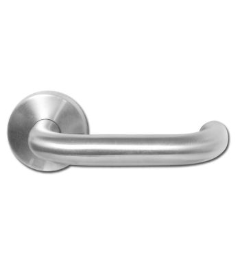 Asec Stainless Steel Door Furniture Handle on Round Rose