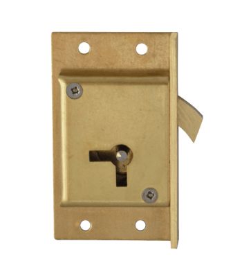 Asec 80 - 4 Lever Sliding Cupbard Lock in Brass