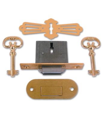 Asec 185 - 4 Lever Rolltop Desk Lock in Brass