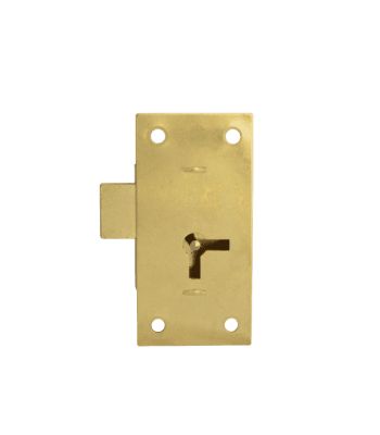 Asec 100 - 1 Lever Straight Cupboard Lock in Brass