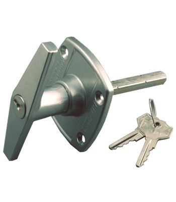 Birtley Front Fix Garage Lock Door T Handle Silver