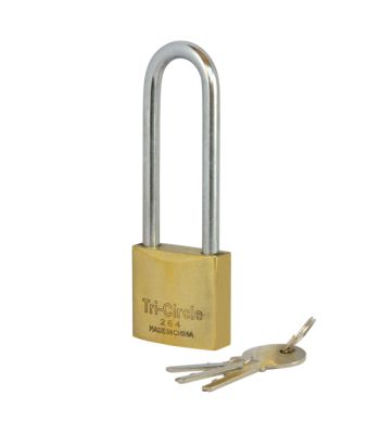 Tri-Circle Long Shackle 26 Series Brass Body Padlocks - 38mm and 50mm