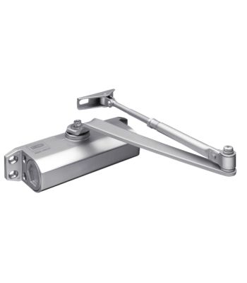 Union CE3F Fixed Size 3 Overhead Door Closer - J-CE3F-SIL Satin Chrome