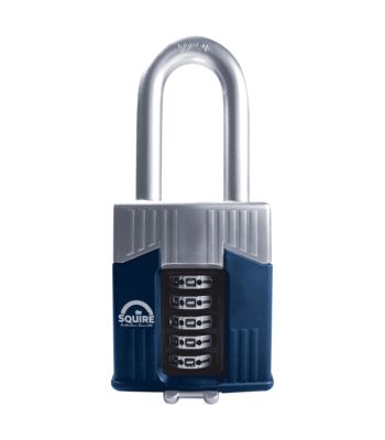 Squire Warrior Combi 45/2.5 55/2.5 65/2.5 Combination Padlocks with Hardened Steel Long Shackle