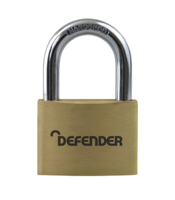 Defender Standard Shackle Brass Padlocks - 20mm 30mm 40mm 50mm 60mm