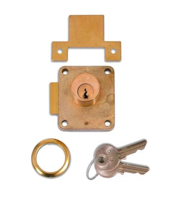 Yale 076S Cylinder Springlock Cupboard Lock in Brass