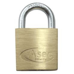 Asec Standard Shackle 3 - 4 - 5 Pin Brass Padlock Keyed Alike | Locktrader