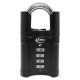 Asec 4 Dial Closed Shakcle Combination Padlock - Black