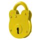 Asec FB14 Fire Brigade Padlock 4 Lever Old English Style - Yellow