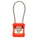 Asec Lockout Tagout Padlock LOTO With Wire Cable - Red
