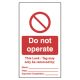 Asec Lockout Tagout Safety Tags Pack of 10 - Do not Operate
